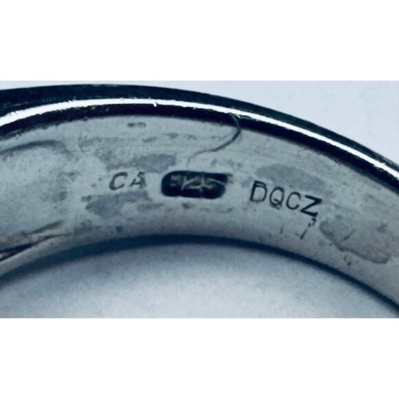 Estate Sterling Silver 925 CZ Ladies Half Eternity Wedding Band Ring Size 8 - Picture 8 of 10